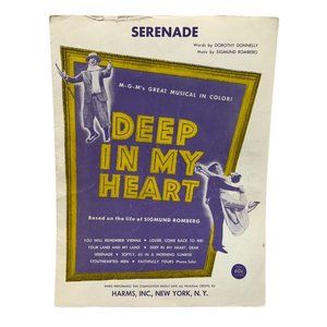 Piano Sheet Music Serenade from Deep in My Heart 1950 Vintage Sigmund Romberg